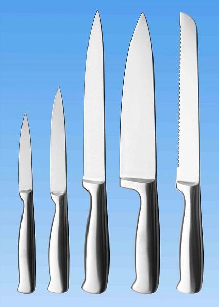 5-pc Kitchen Knife Set | All Stainless | Handle with Jagged End