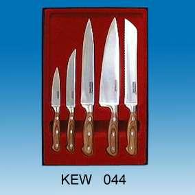 Набор кухонных ножей 5 предмета | Бежевые ручки из дерева паккавуд