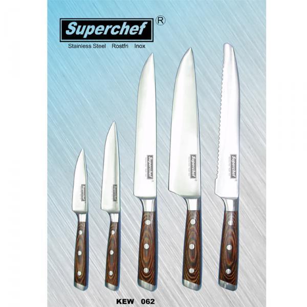 Набор кухонных ножей 5 предмета | Ручка Pakka с кованой тройной заклепкой