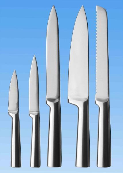5-pc Kitchen Knife Set | All Stainless | Straight Handle