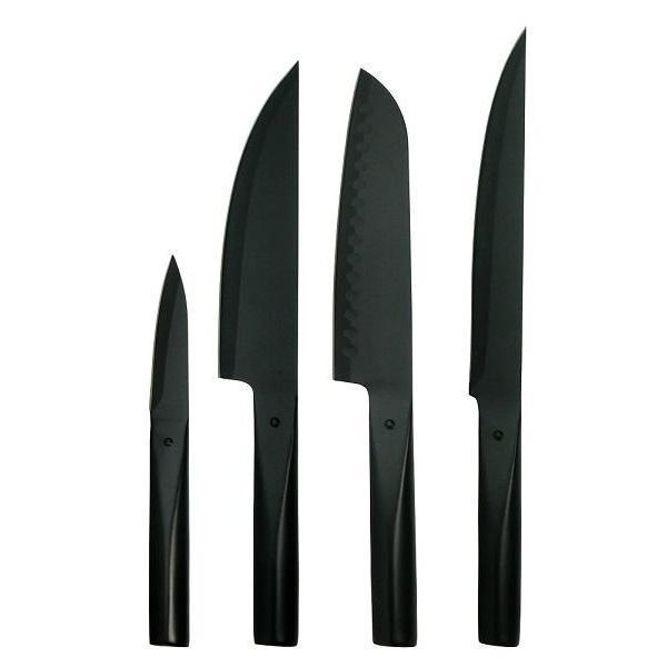 Set de 5 couteaux de cuisine tout inox avec revêtement noir