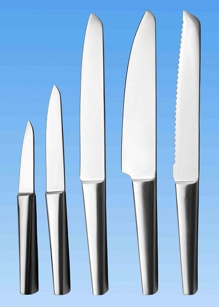 SET DI COLTELLI DA CUCINA 5 PEZZI | TUTTO IN ACCIAIO INOX | MANICO CAVO