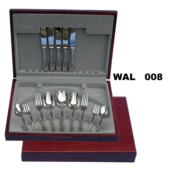 Bestekkoffer | Mahonie Rood met Grijs Fluwelen Interieur