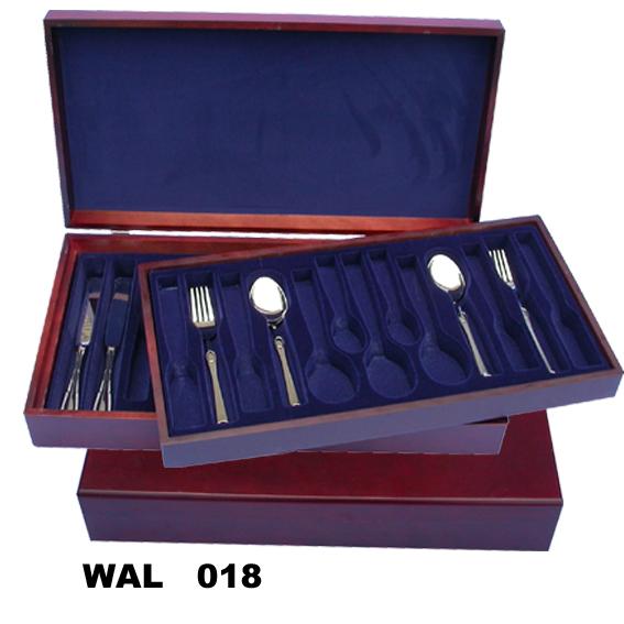 Dubbellaags Bestekkoffer in Mahonie