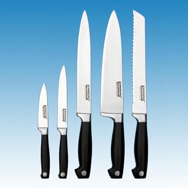 5-pc kitchen Knife set | Soft Grip Handle with Flat End